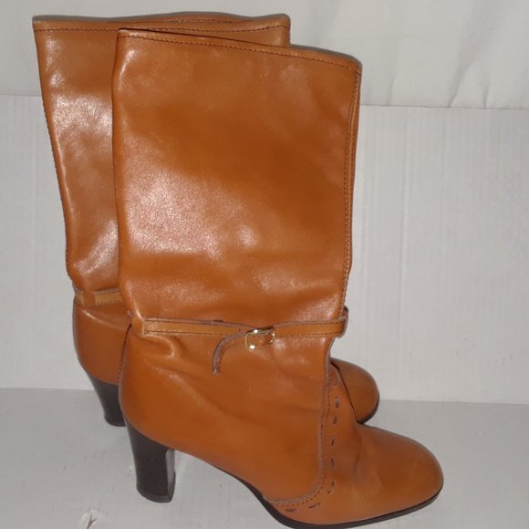 Leather Boots Size 7 Made in Italy 3.5 in Heel - Picture 2 of 8